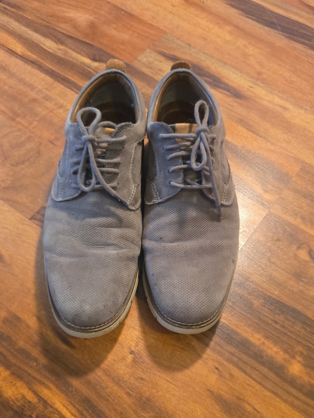 Mens Dockers Gray Suede Lace-Up Oxford Shoes